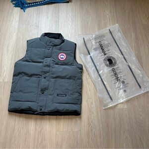 New Canada Goose Dark Quilted Down Vest with Logo Patch